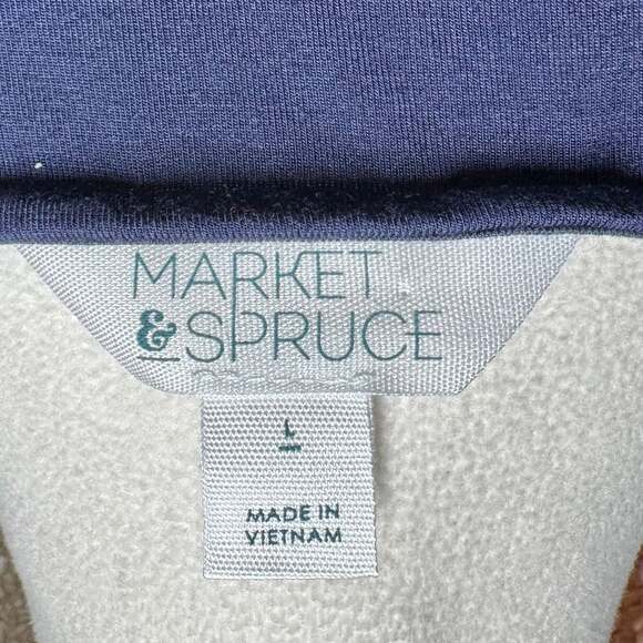 Market & Spruce sleepless, navy texturized blouse - Picture 4 of 4